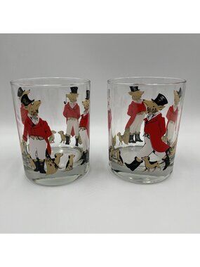 Mr Snooty Fox CERA Lowball Old Fashioned Cocktail Glasses Set of 2 Vintage